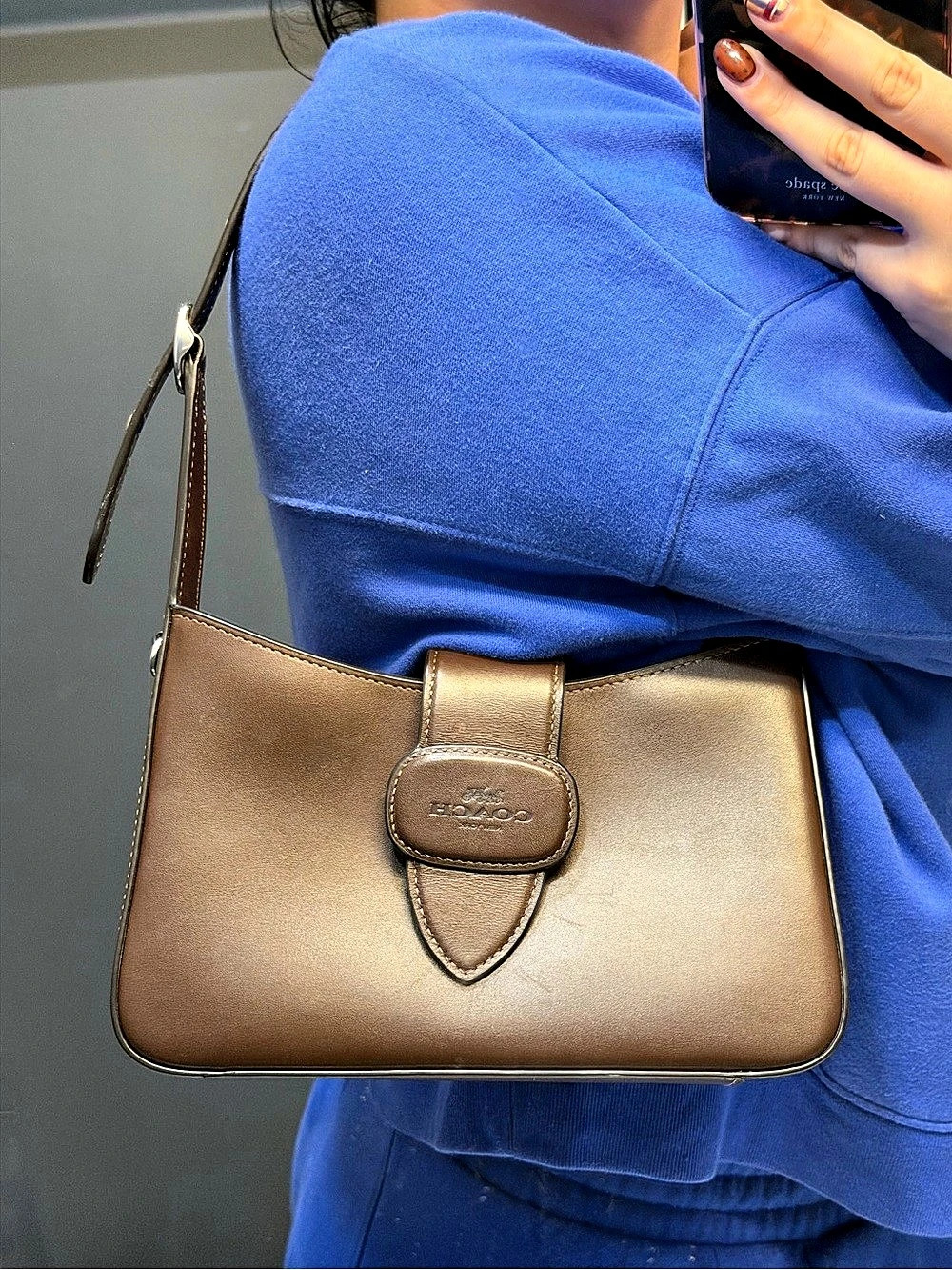 Coach Chocolate Brown Leather Fall Shoulder Bag